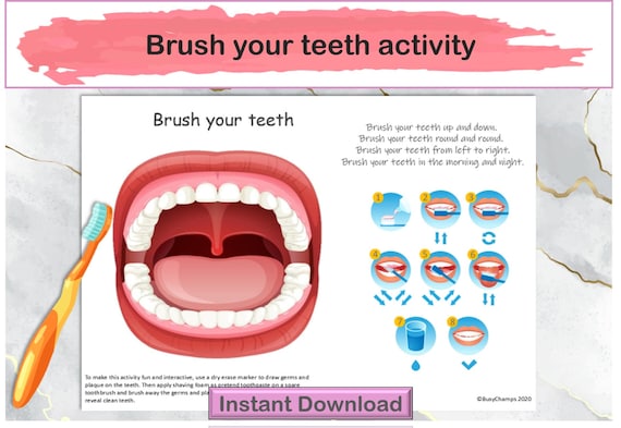 printable brush teeth activity