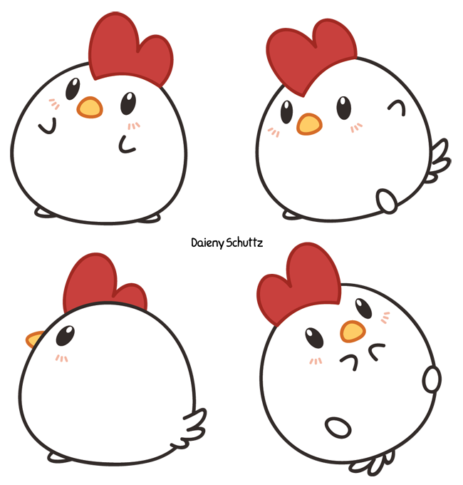 kawaii cute chicken drawing