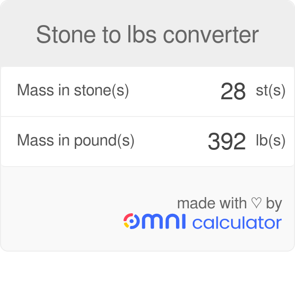 406 lbs in stone