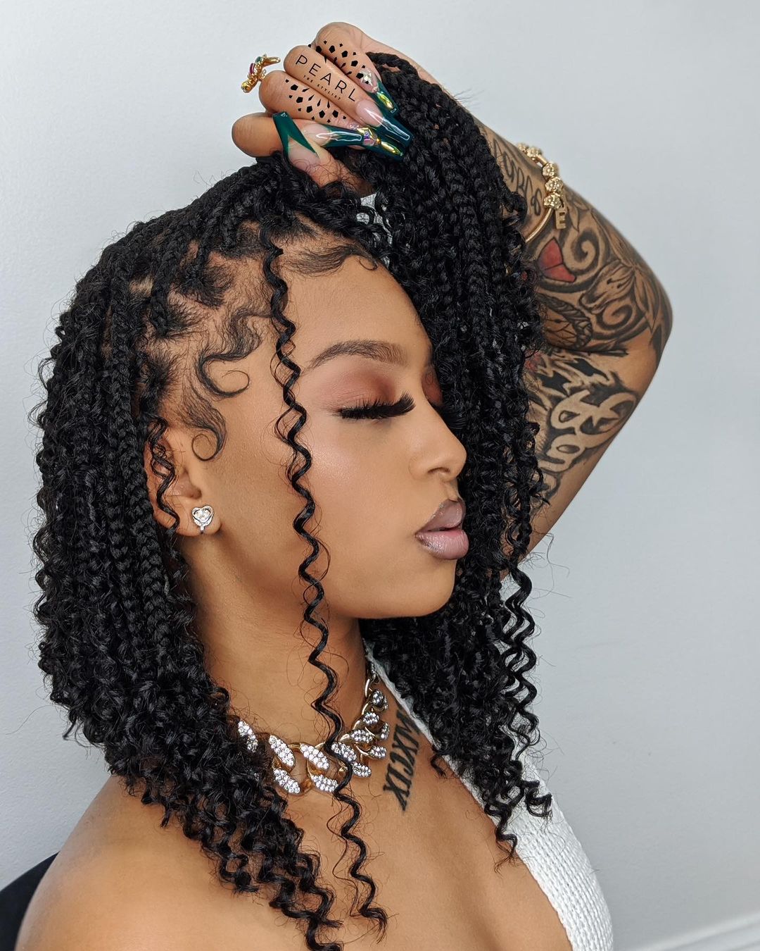 box braids with curls