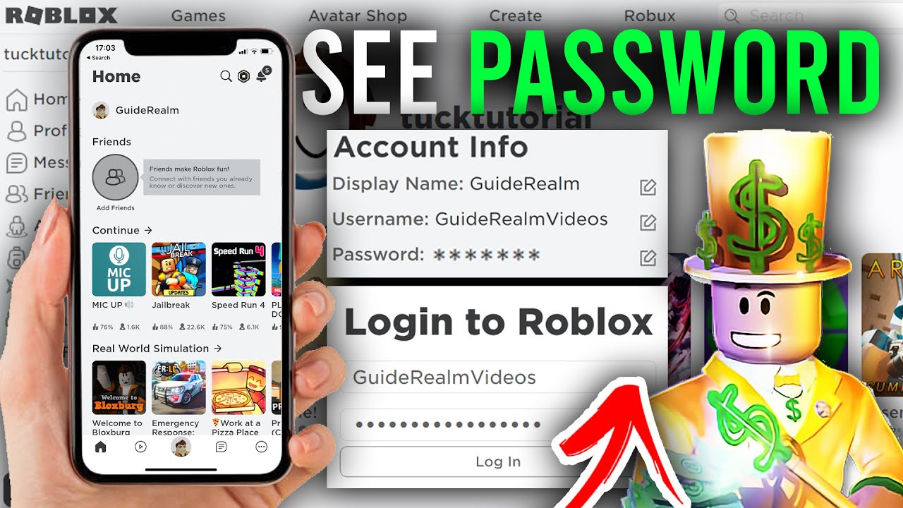 how to find your password for roblox