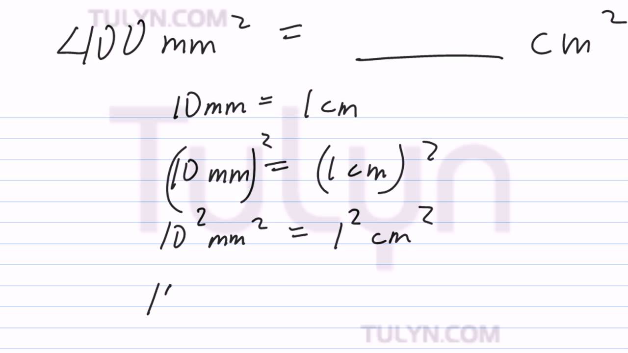 mm squared to cm squared