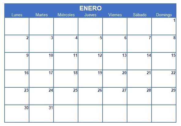 calendario editable 2023 excel