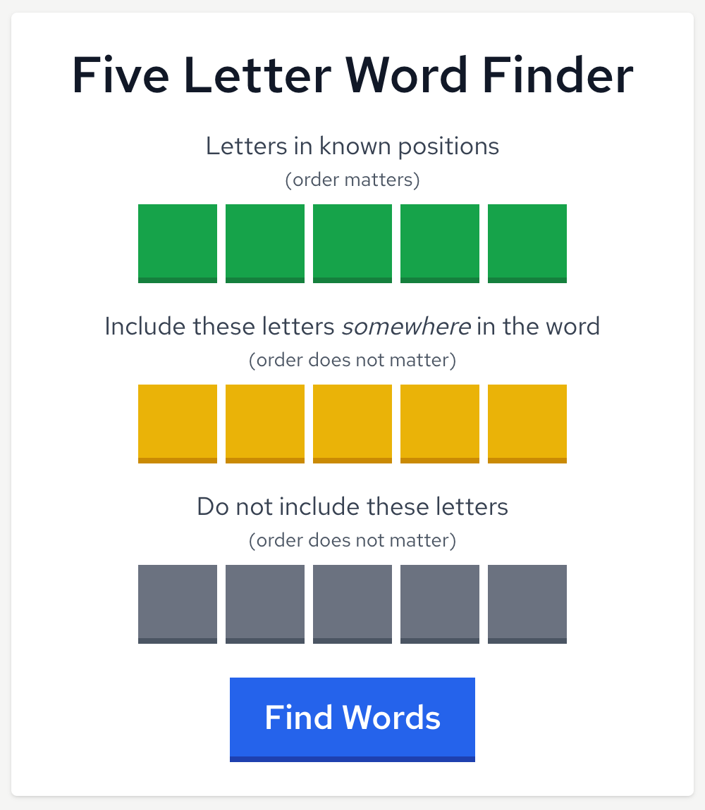 5 letter word search solver