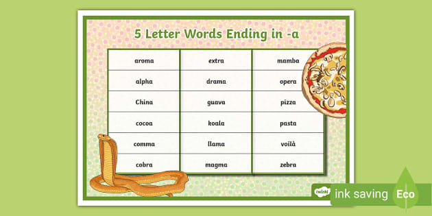 5 letter words ending in arc