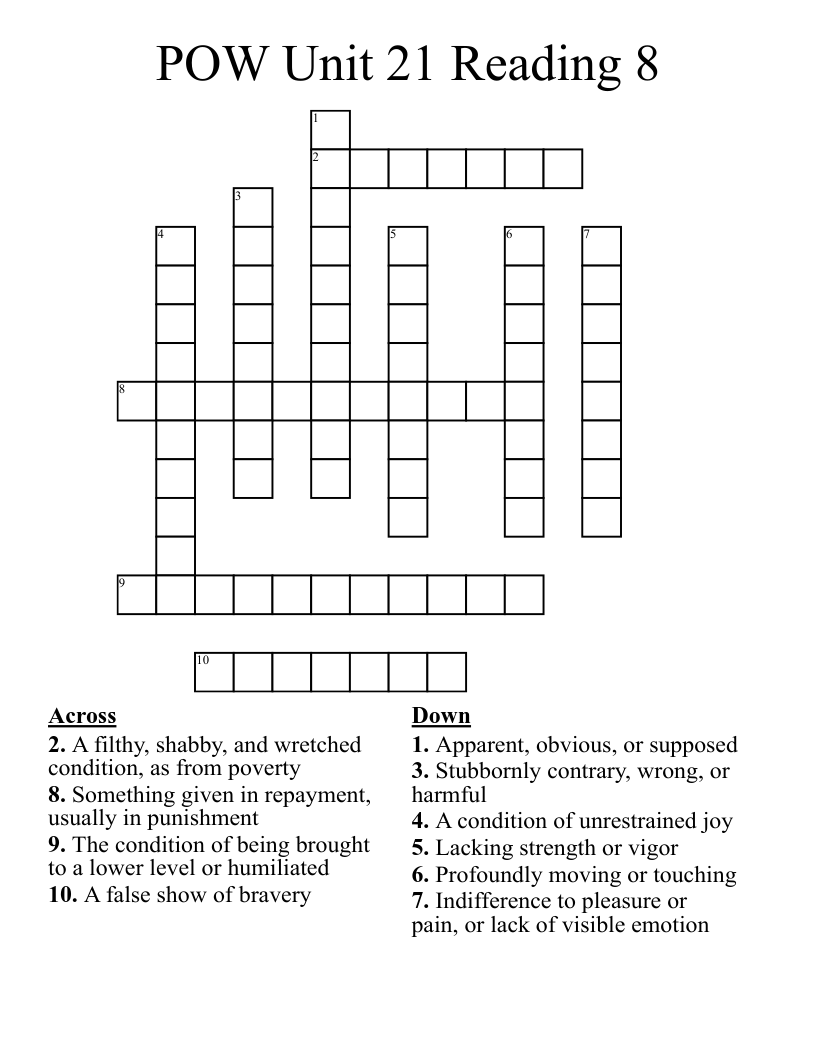 crossword clue wretched