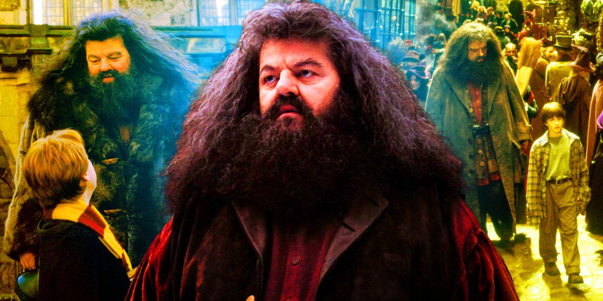 how did they make hagrid so big