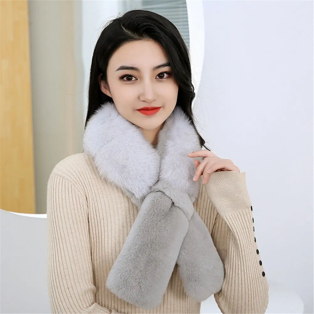 rabbit fur scarf