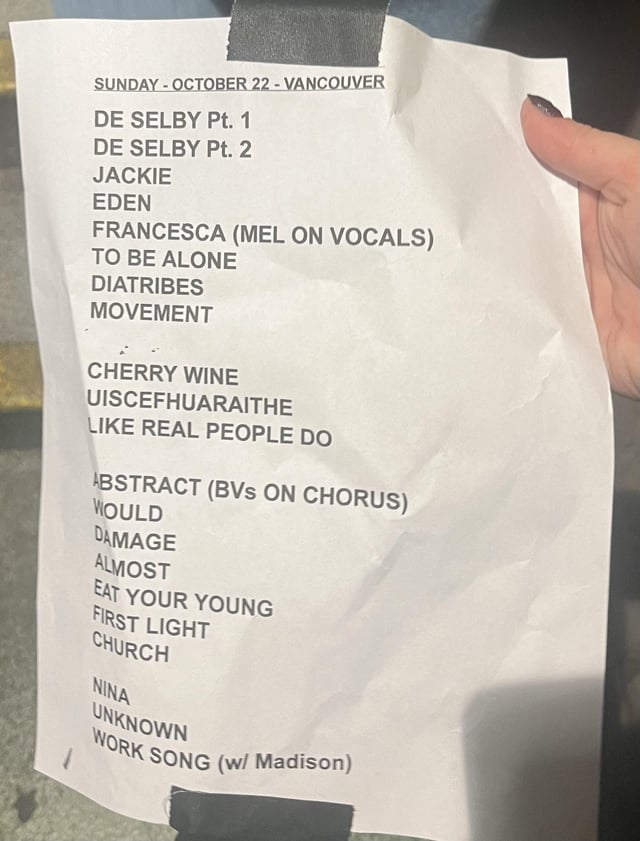 hozier tour song list