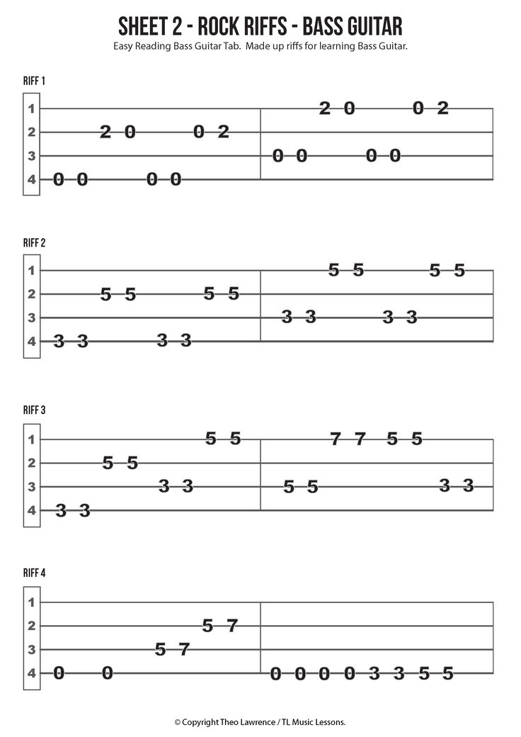 bass tab easy