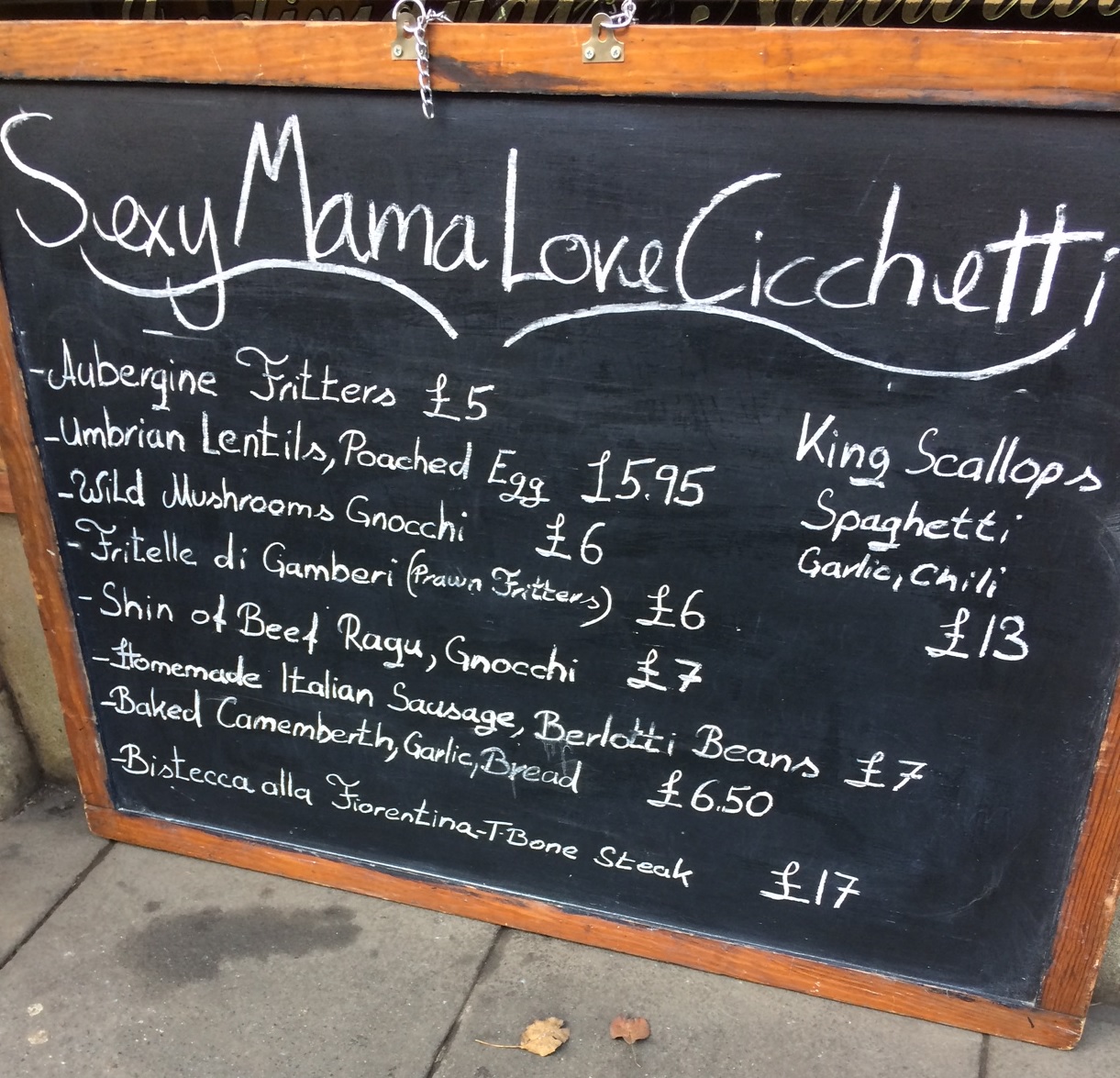 sexy mamma love spaghetti menu