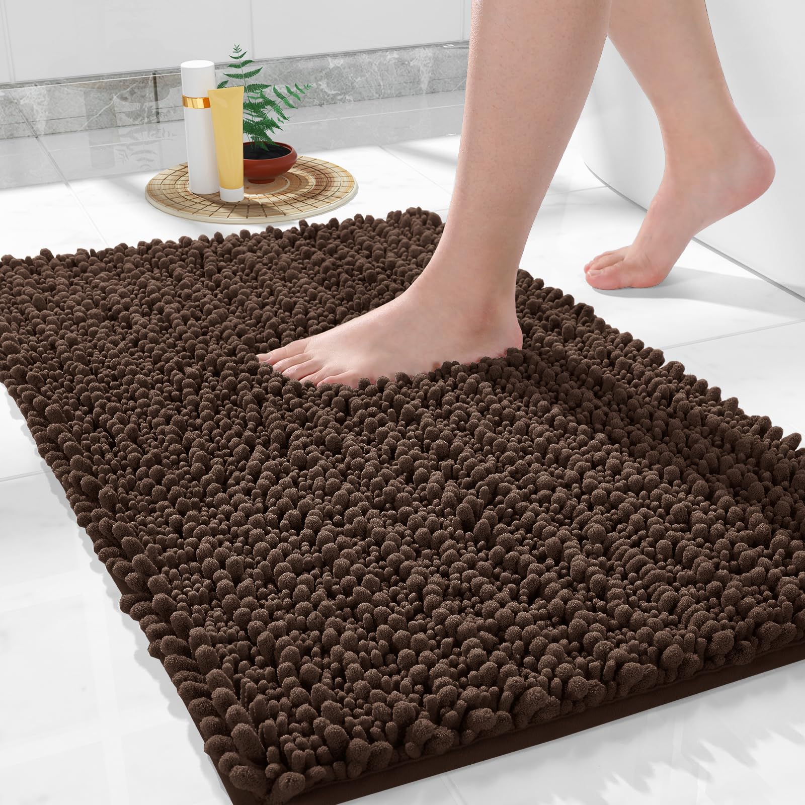 bath rugs brown