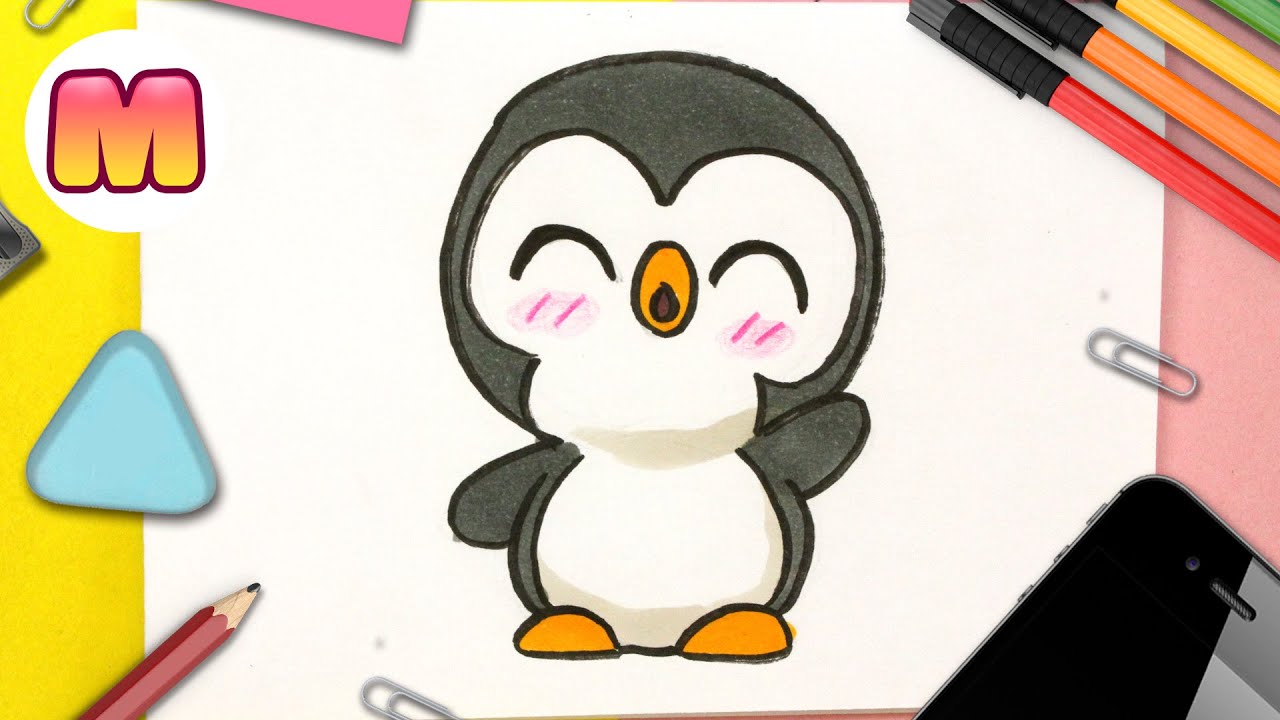 kawaii pinguino dibujo