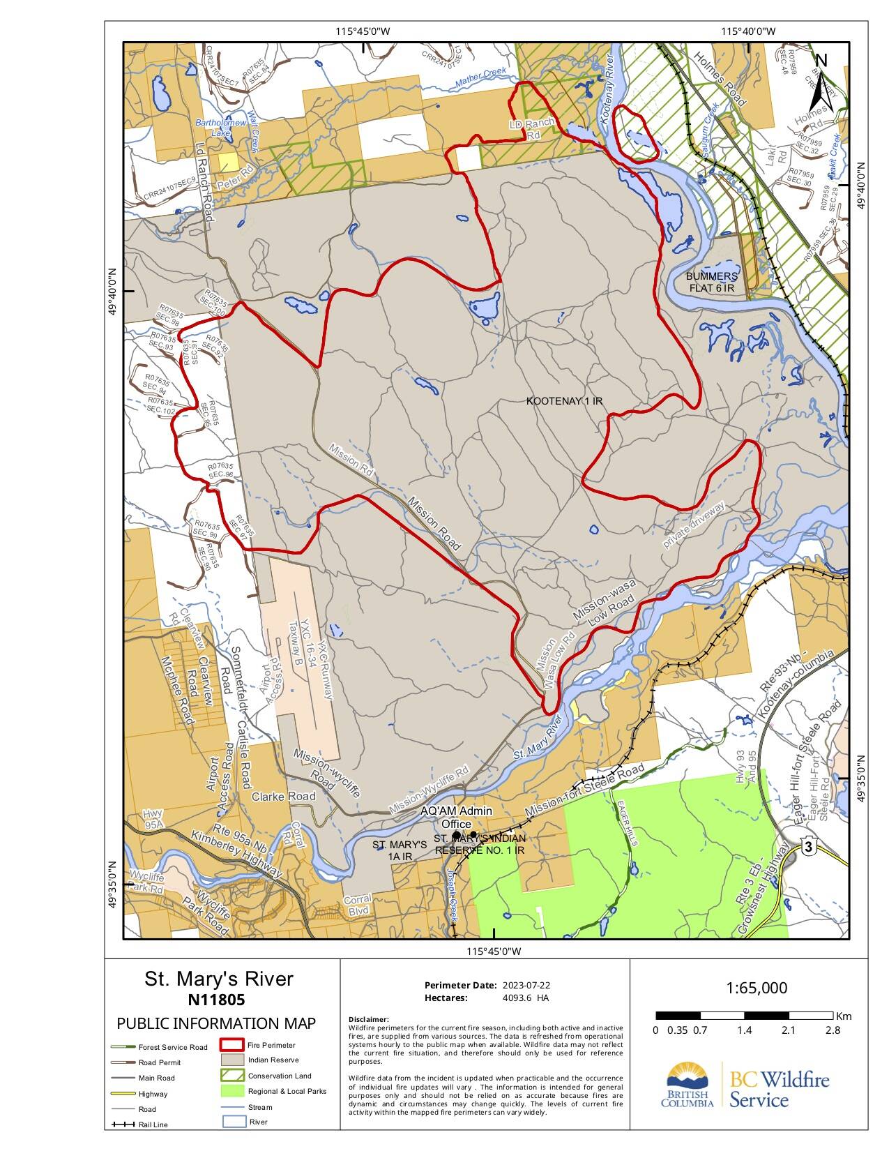 st marys river fire map