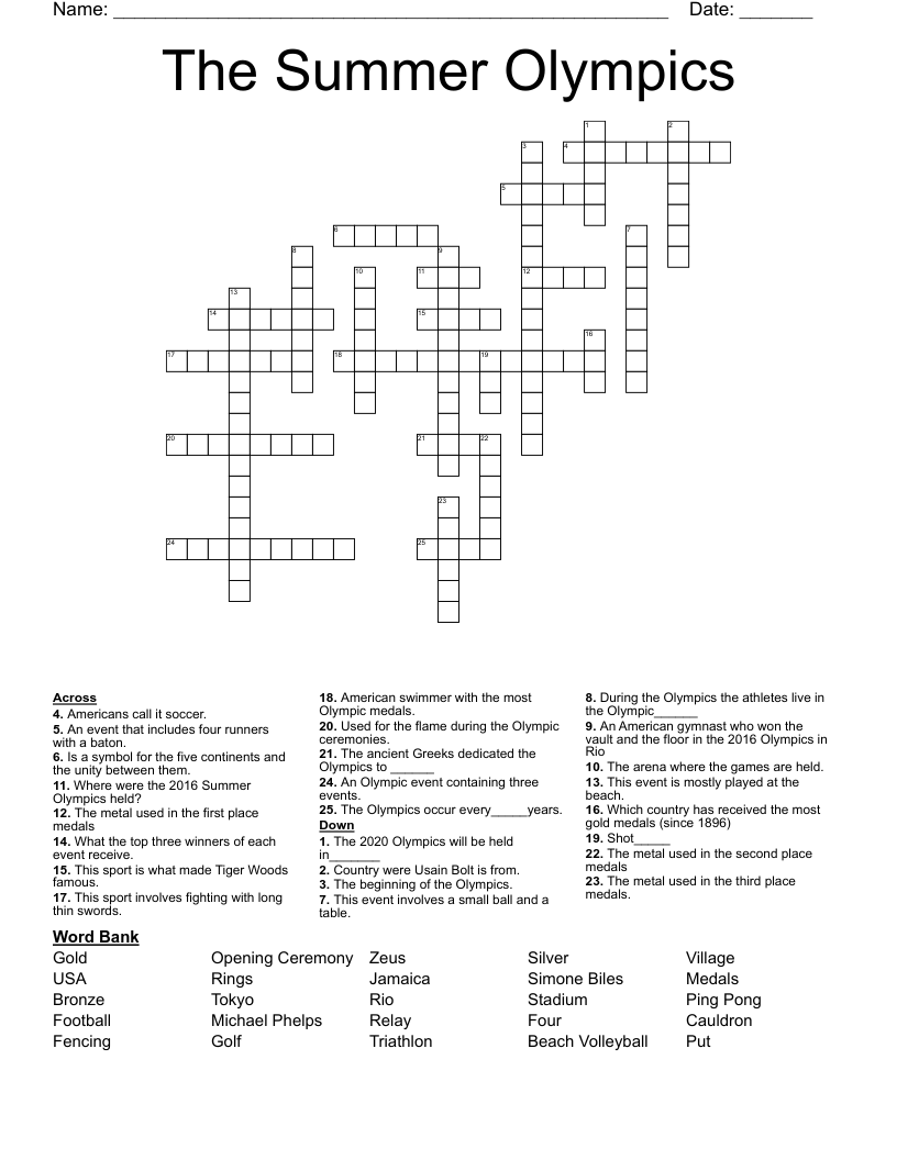 olympic winner crossword clue