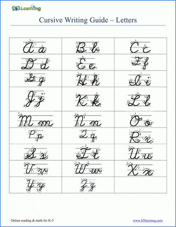 cursive handwriting booklet