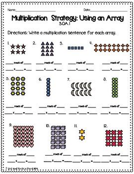 multiplication arrays worksheets pdf