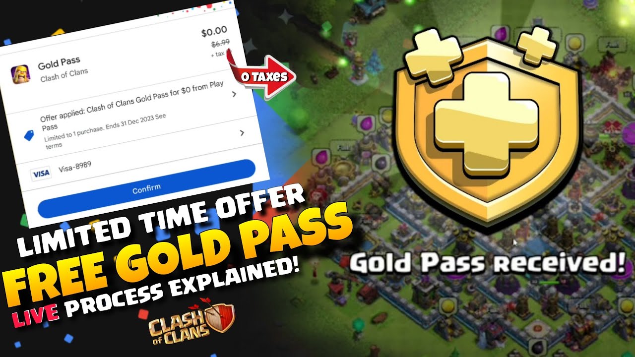 how to get free gold pass in coc