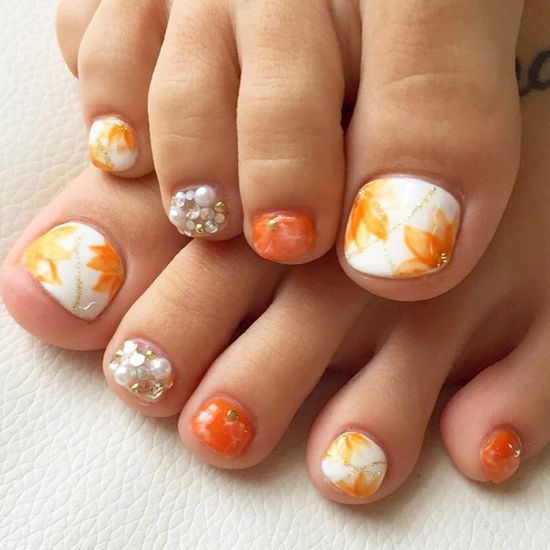 fall toe nail art designs