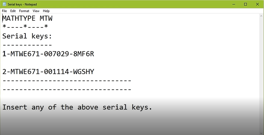 mathtype activation key