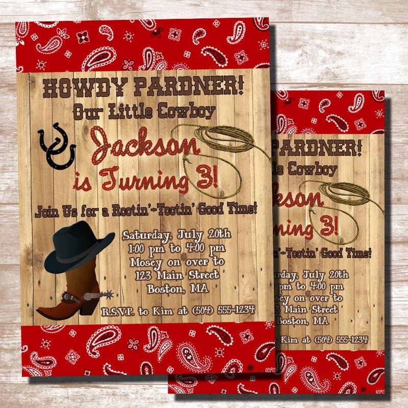 invitaciones de vaqueros