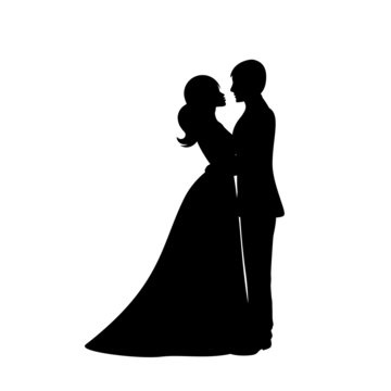 bride and groom silhouette