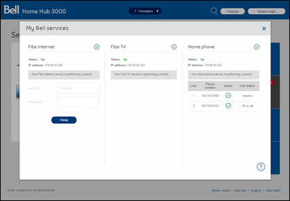 bell home hub 3000 password