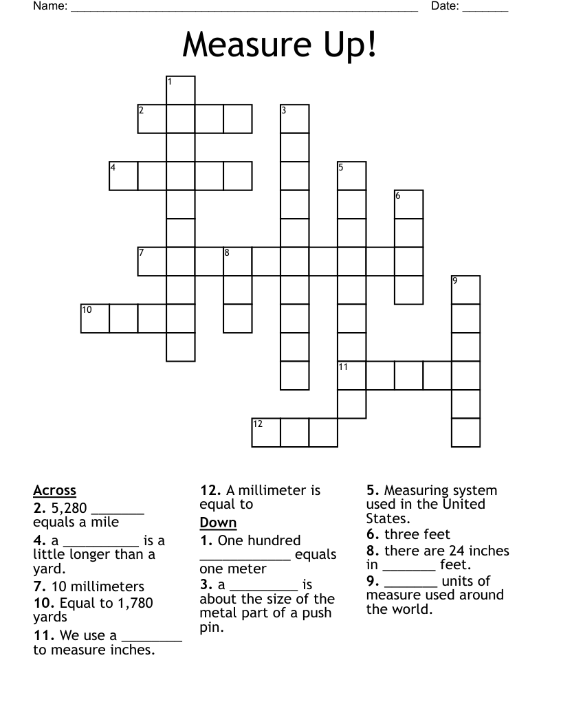 metric feet crossword