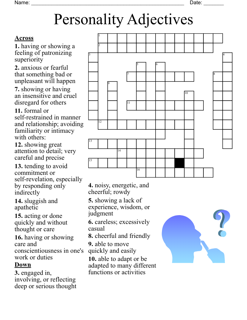 energetic person crossword