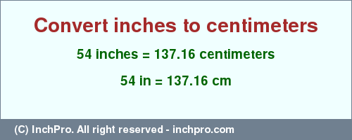 54inches in cm