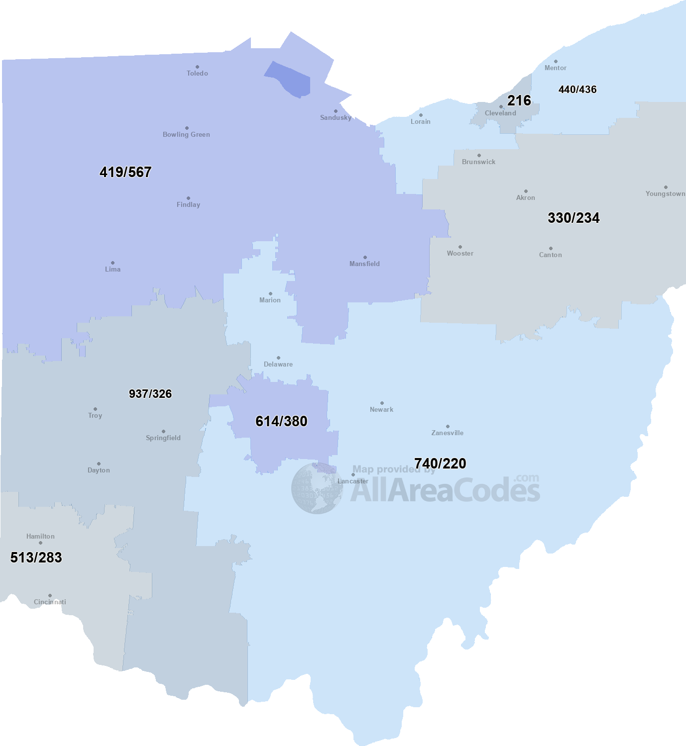 ohio area code 937