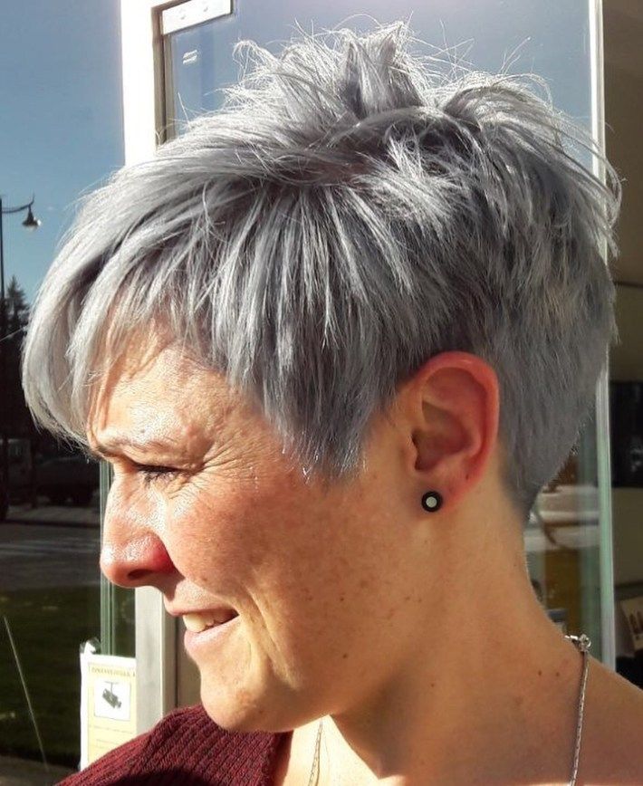 hair styles for short grey hair