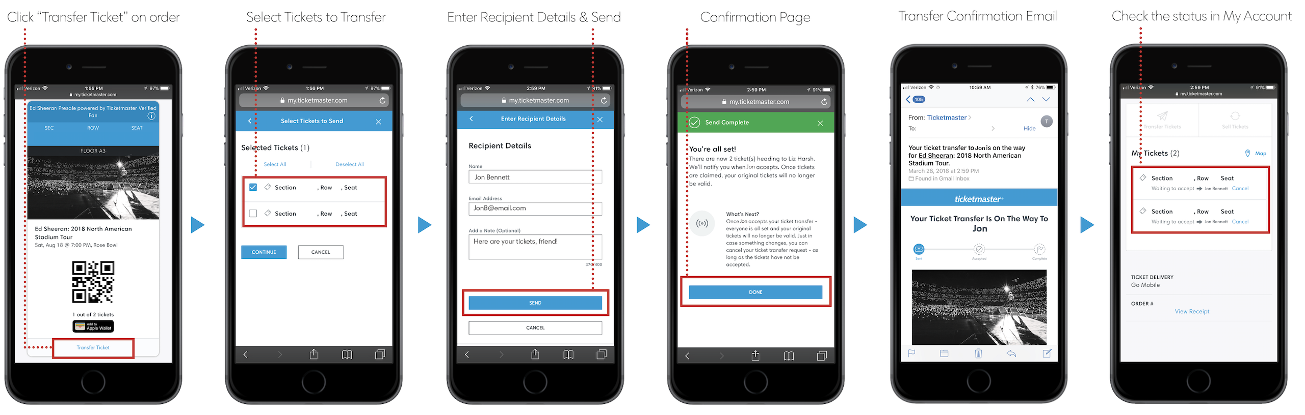 transfer tickets from ticketmaster