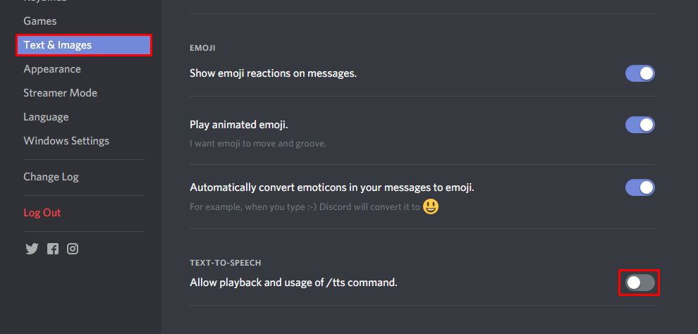 how to turn off tts on discord