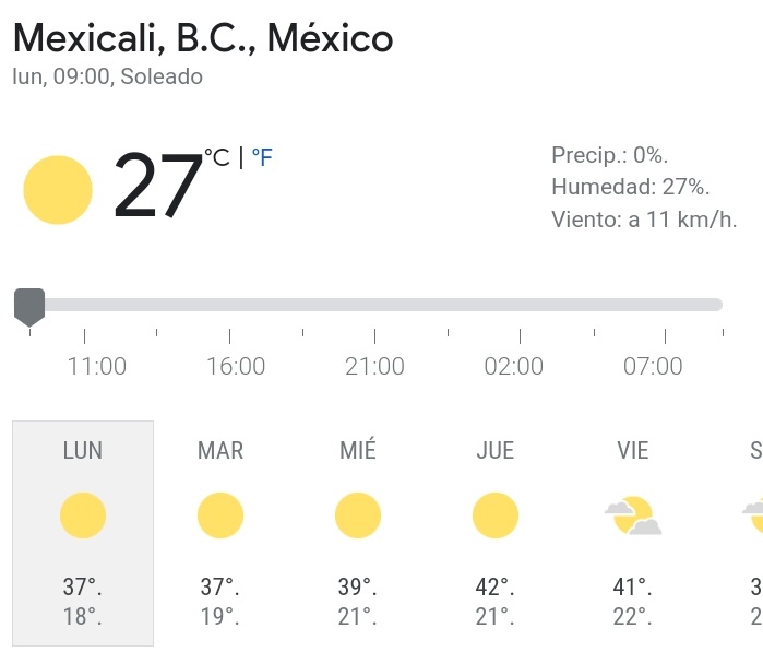 clima de hoy para mexicali