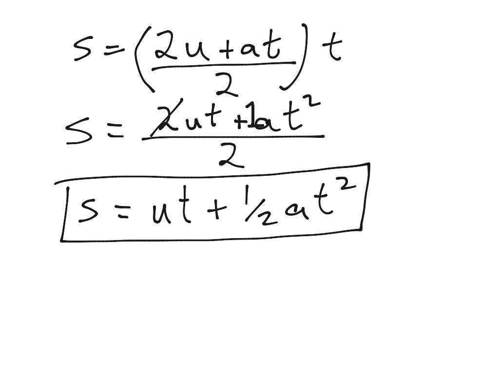 s ut 1 2at 2 solve for t