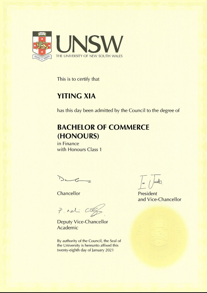 unsw honours