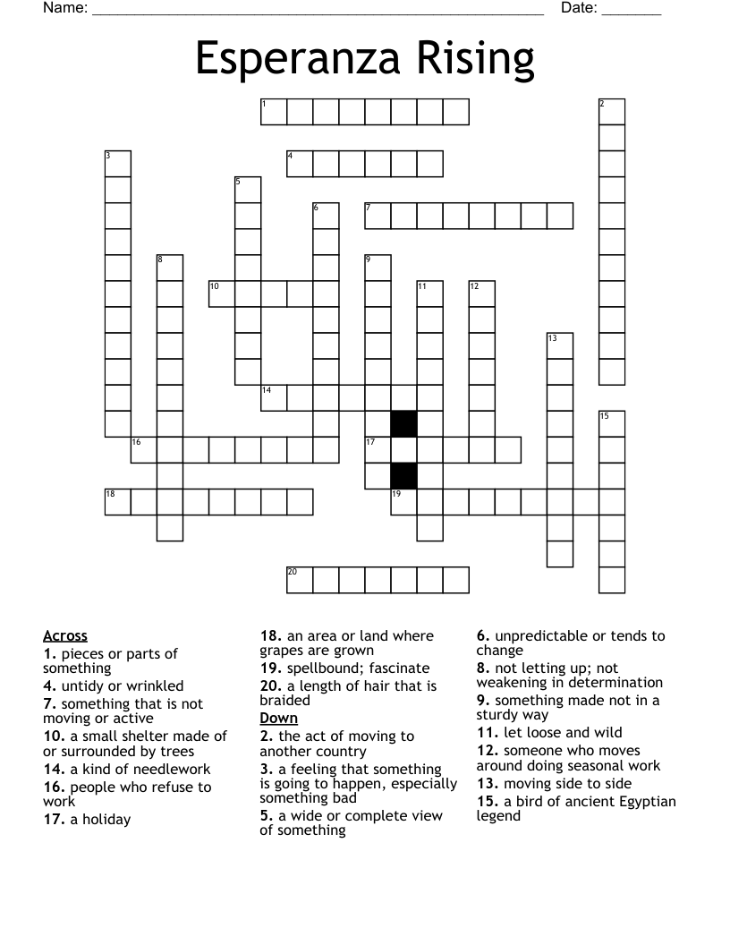 let loose crossword