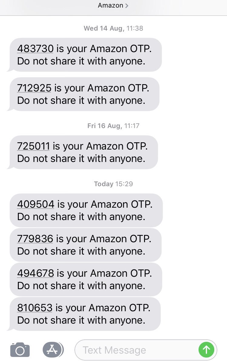 is your amazon otp. do not share it with anyone