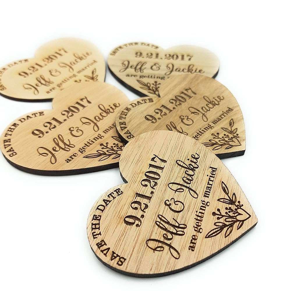 wooden save the date magnets