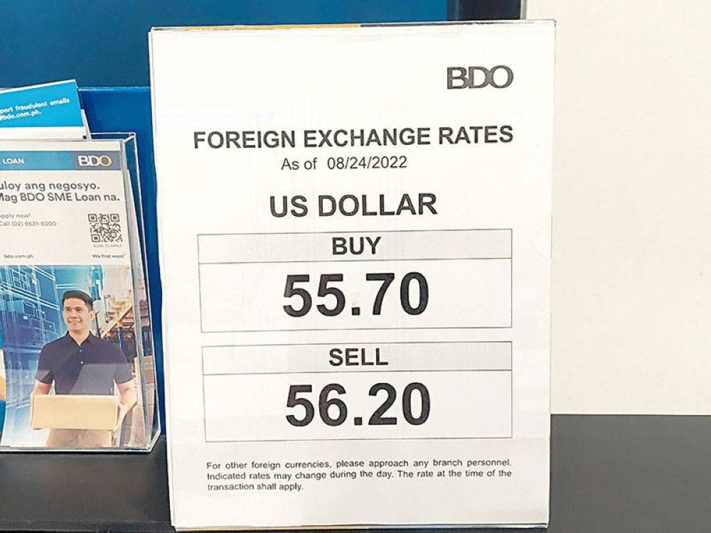 currency exchange rate us dollar to philippine peso