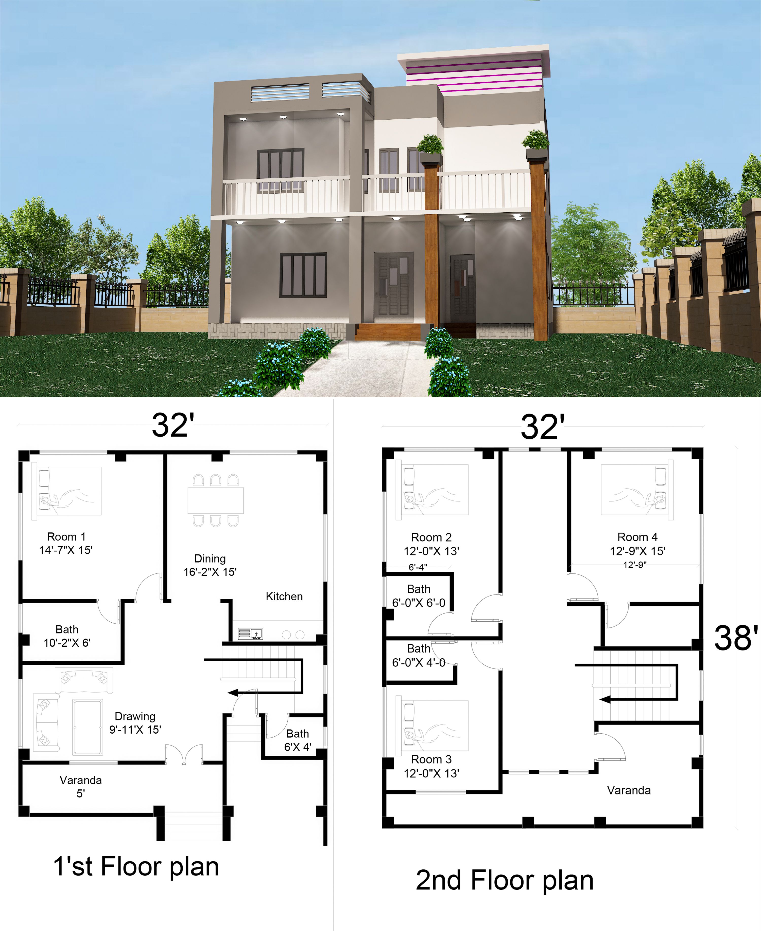 simple 2 storey house plan