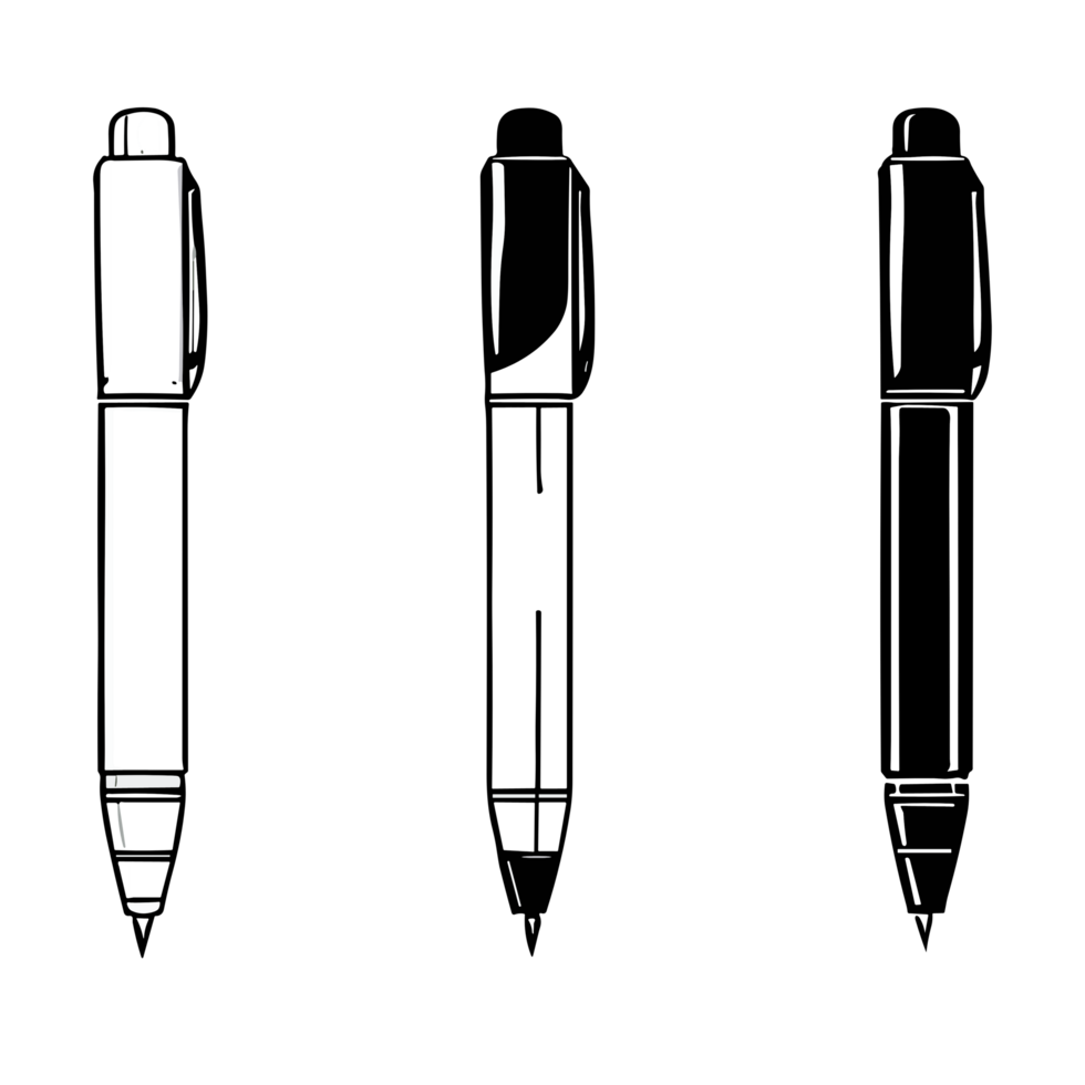 black and white pen clipart