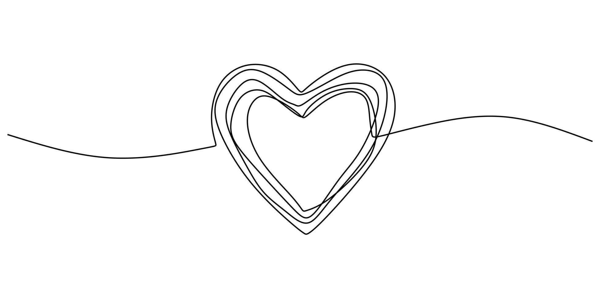 one line drawing heart