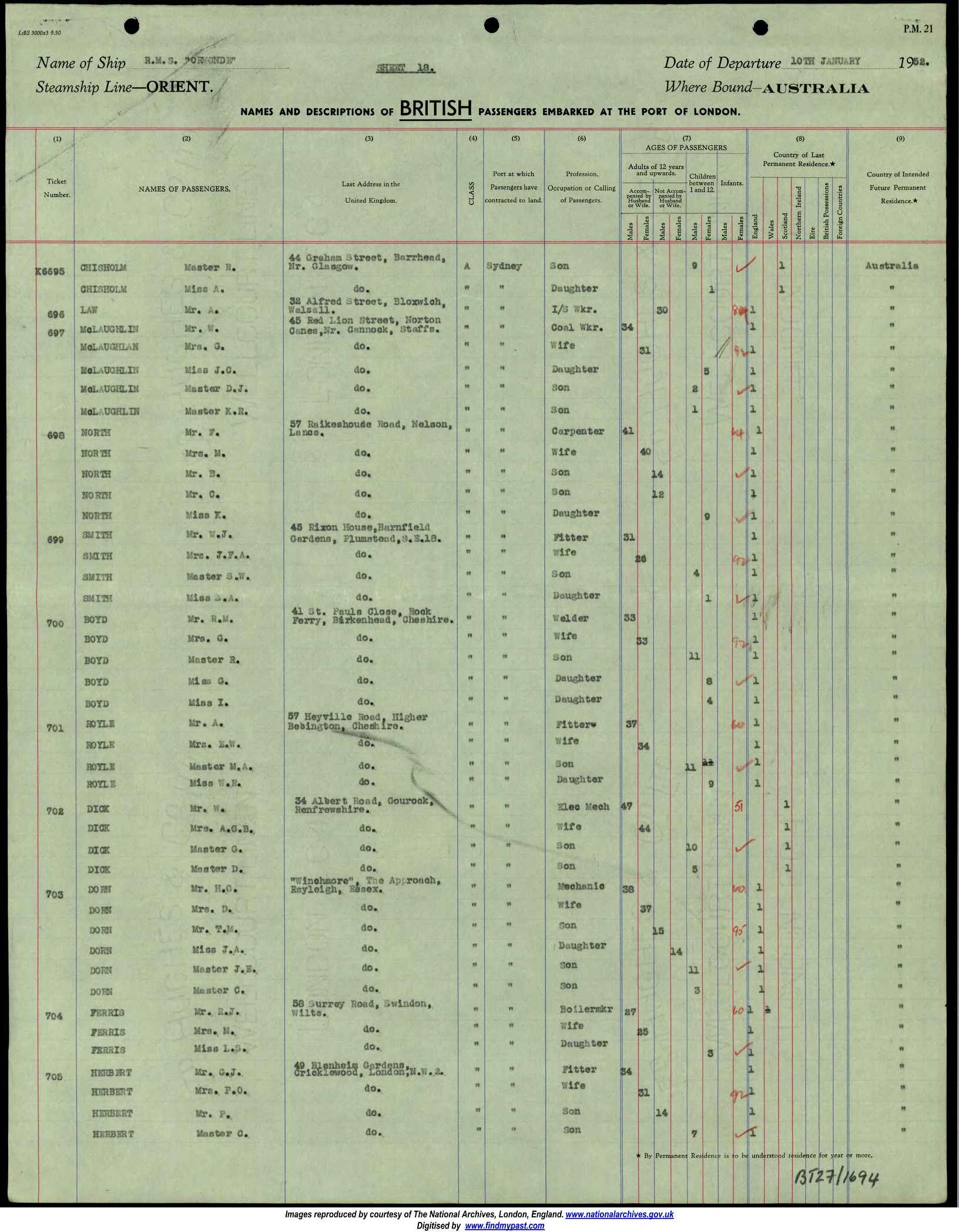 10 poms passenger list