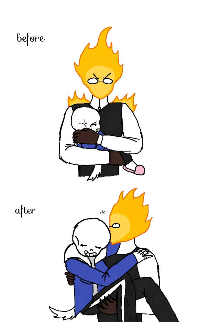 grillby x sans