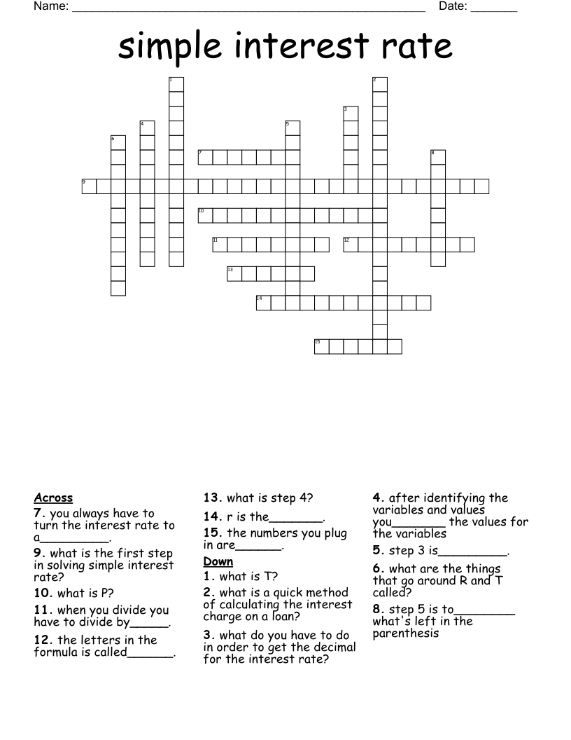 low interest indicator crossword