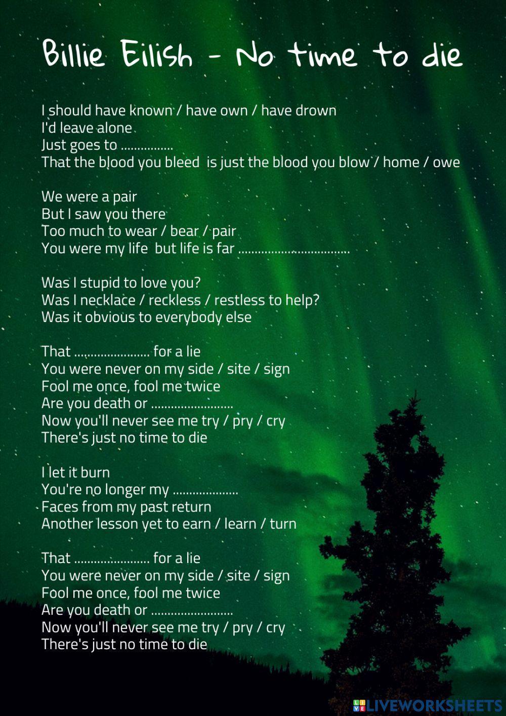 no time to die lyrics