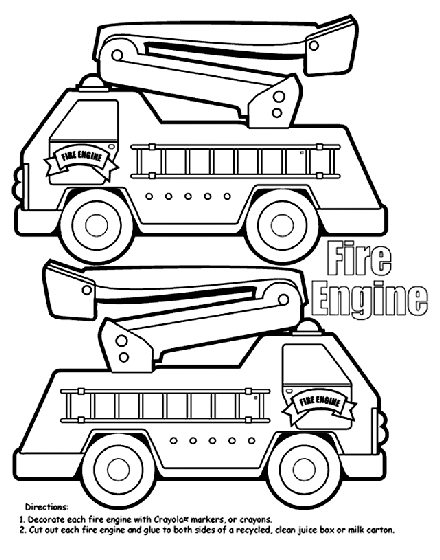 fire engine colouring pages