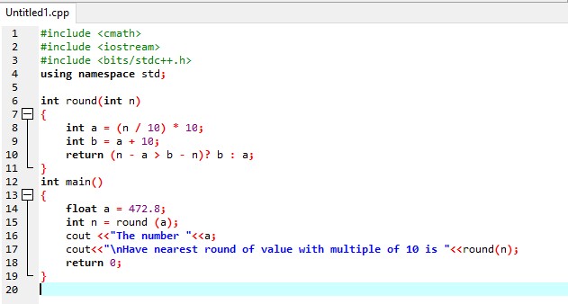 how to round in c++